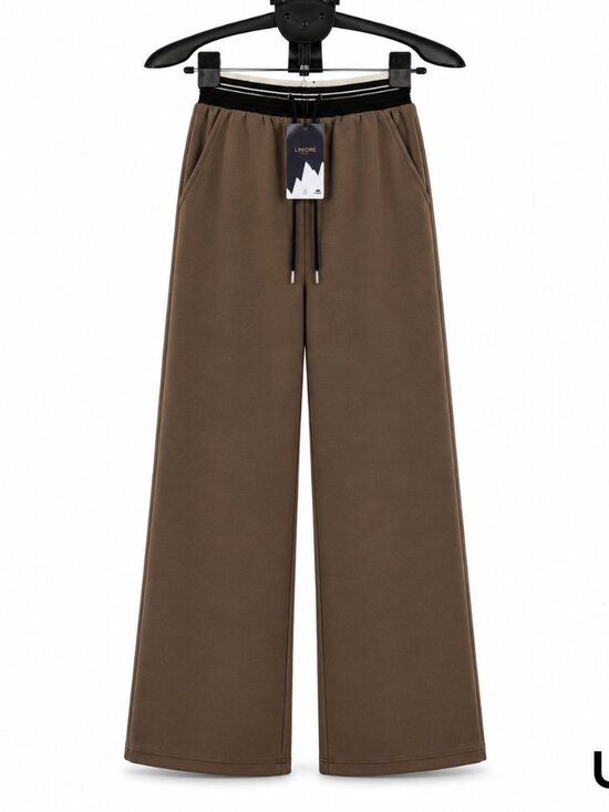 Limore Pants - Women’s Brown Stretchable Wide-Leg Pants NWT | Elastic Waist